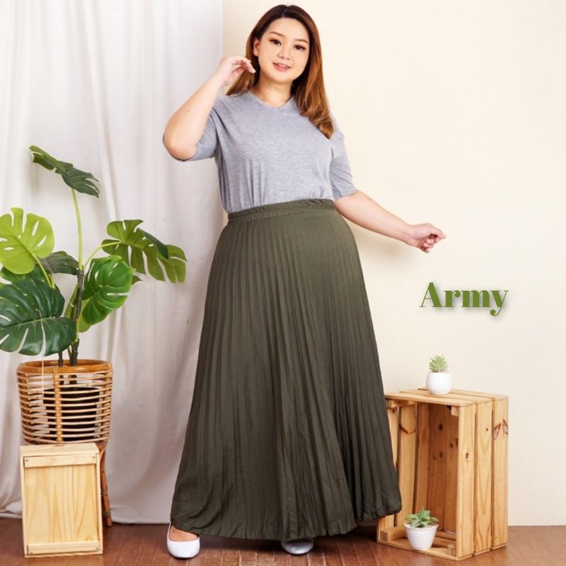 BEST SELLER ROK PLISKET JUMBO XXL PAYUNG PLEATED SKIRT MURAH MUSLIM IBU ACARA POLOS ROK PANJANG PAYUNG MAYUNG