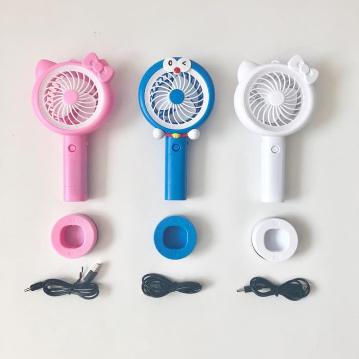 Kipas angin mini / fan / genggam / tangan / LED / USB - 5566 - Doraemon