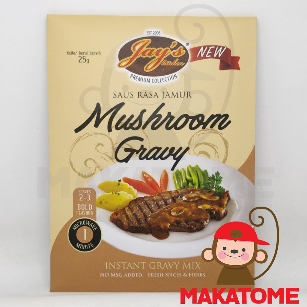 

Jay's Mushroom Gravy 25gr sauce saus jamur steak jays jay bistik