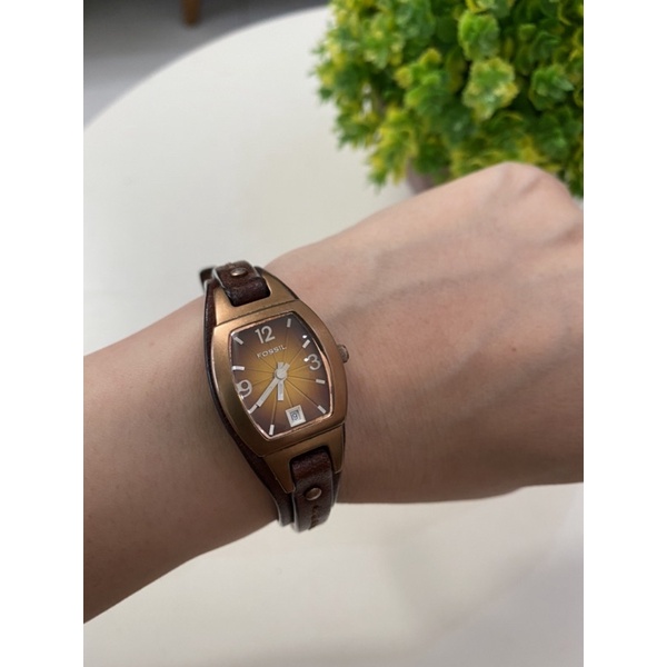 Jam Fossil Gaban mini bronze preloved