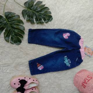  Celana jeans bayi  cewek import lilkids lucu terbaru 