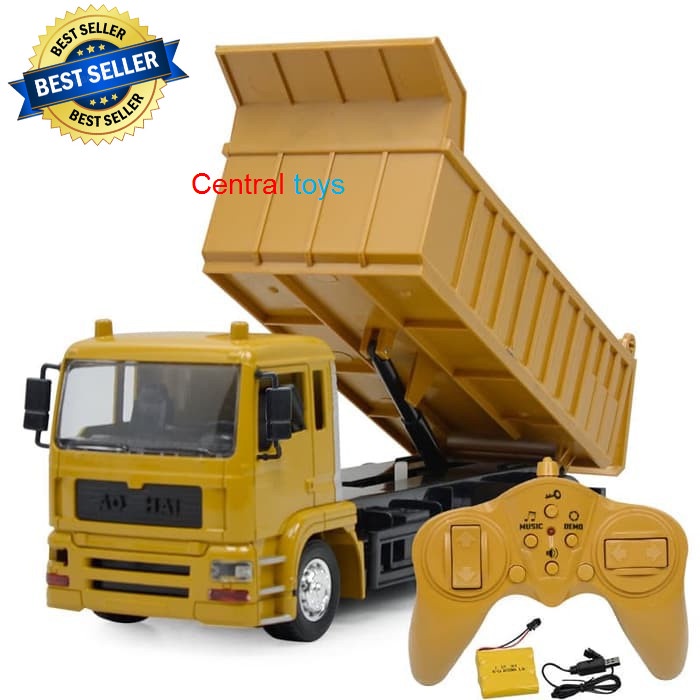 rc alat berat dump truck AOHAI 3824 skala 1:24 mainan remote truck