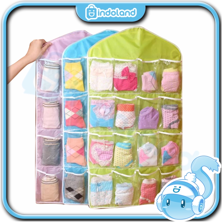 INDOLAND  R053 Pouch Hanging Organizer 16 Sekat Korean 