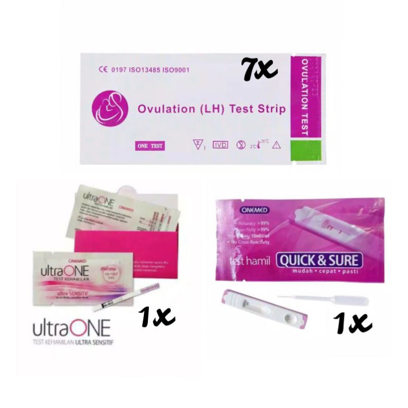 7pcs Ovulation LH Test Strip (ungu) 2pcs Test Hamil 10mIU