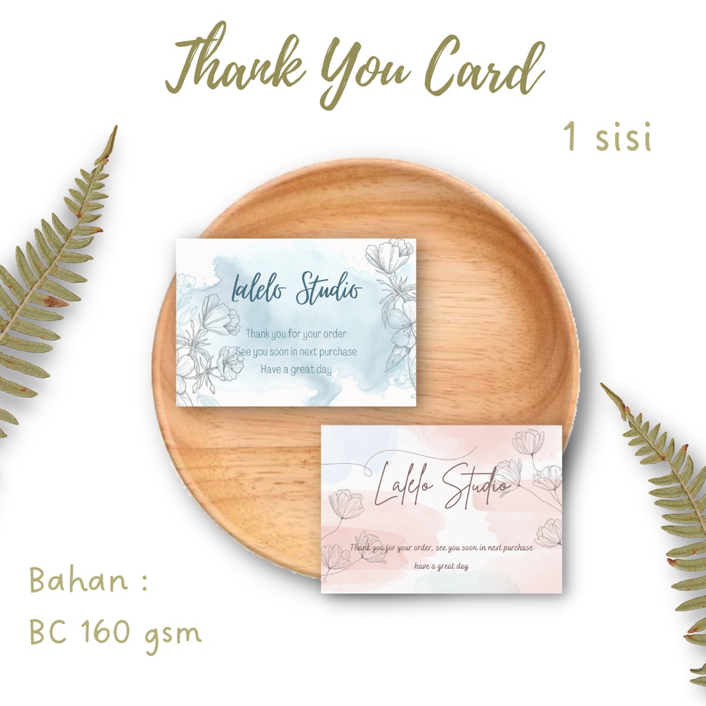 

Lalelo Studio - Thank You Card Custom Kartu Ucapan Terimakasih Kartu Souvenir - Watercolor Flower
