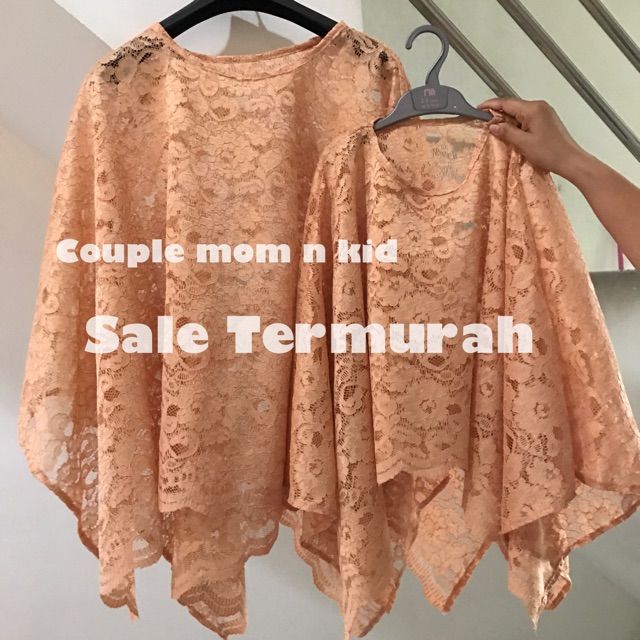 Couple Mom Kid Brukat Batwing Cape High Quality