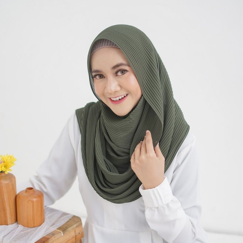 hijab pashmina plisket premium panjang 75x170 tanpa garis tengah//pashmina plisket terlaris murah-Jotol