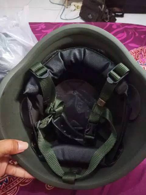 Helm TNI- PASGT- Tactical- MICH 2000- Pelatih- 3 In 1 Warna Hijau hitam  Murah