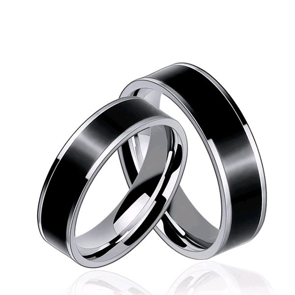 CINCIN COUPLE TITANIUM / CINCIN TITANIUM HITAM LIST SILVER