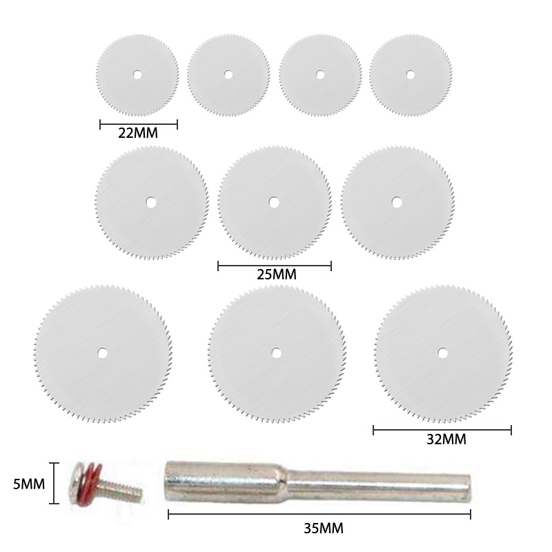 11pcs / set Mata Gergaji Circular Saw Elektrik Mini Dengan Mandrel