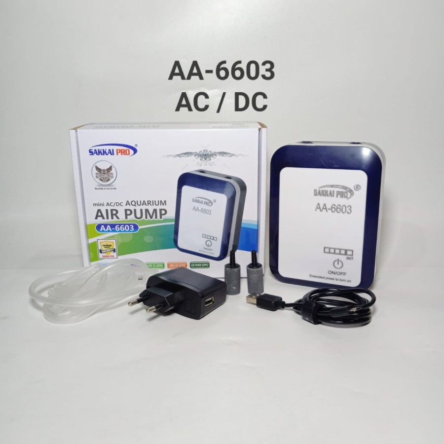 Aerator air pump ACDC sakkai pro 2 lubang emergency mati lampu