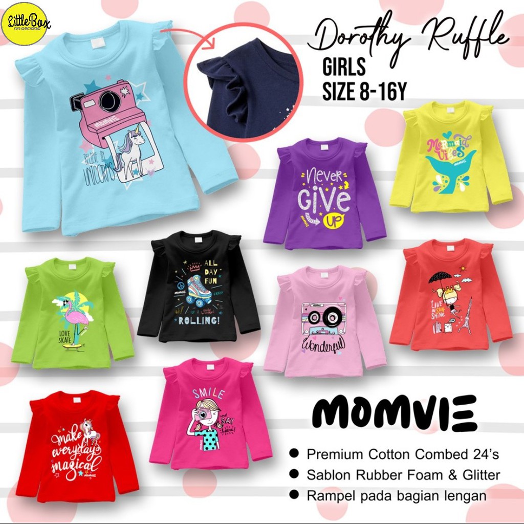 Kaos Panjang Anak Perempuan Dorothy Ruffle Momvie