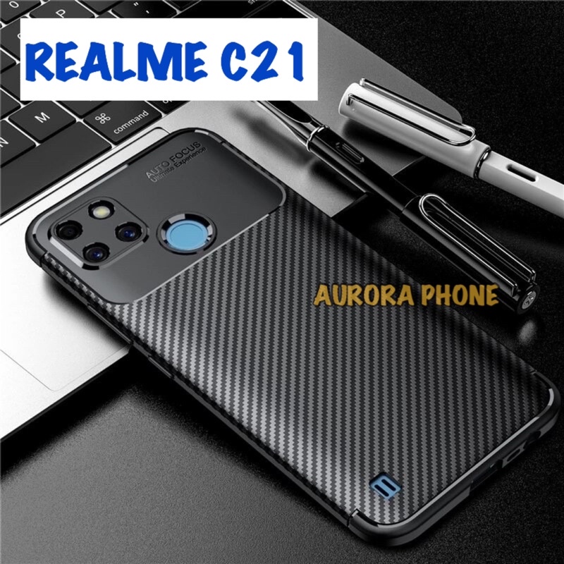 Realme C21 Softcase Realme C21 Autofocus Carbon Case BEETLE Realme C21 Original Casing Realme C21 Carbon