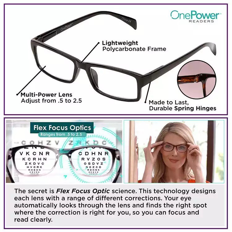 ONE POWER READERS Kacamata Baca Plus Kaca Mata Auto Focus