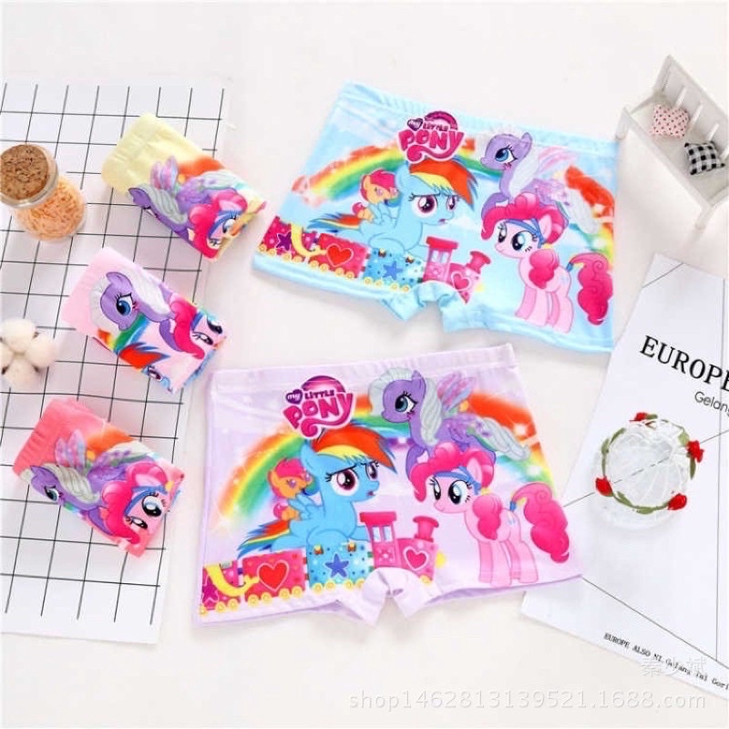 3 Pcs CD Celana Dalam Boxer Anak Perempuan Cewek Bayi Balita Little Pony Katun / Satire Little Pony