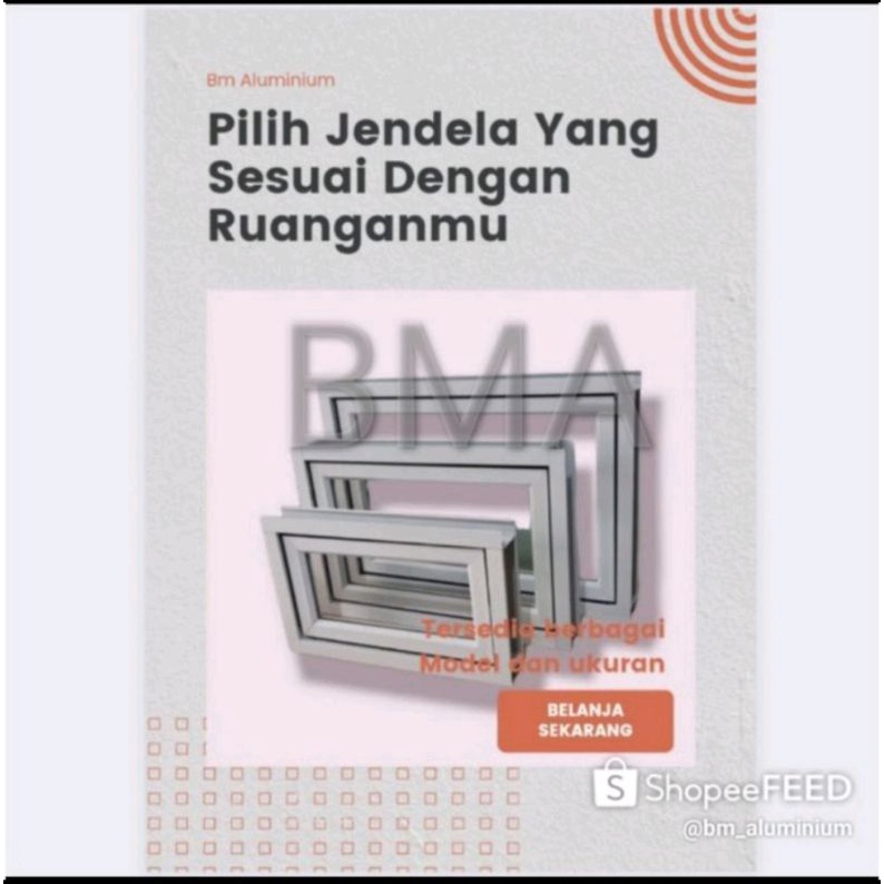 jendela aluminium 80x80 casement