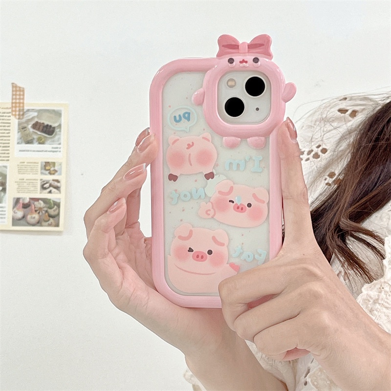 Soft Case Silikon Transparan Motif Babi Cover Iphone 12 11ProMax XR X 13 Xs