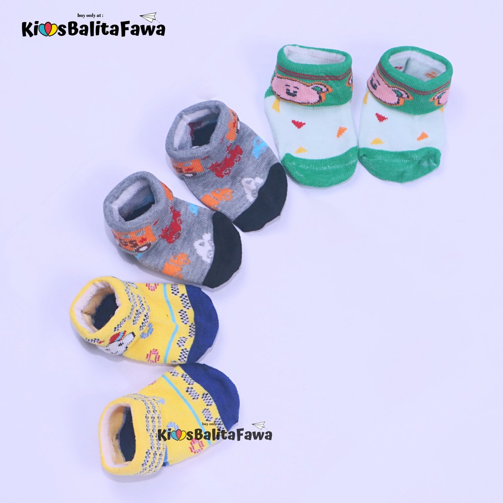 (ISI 6-12 PC) Kaos Kaki Bintik Karakter Bayi / SNI Tebal Baby Socks Anti Slip Kaus Kaki Perlengkapan Bayi Babycinnamon