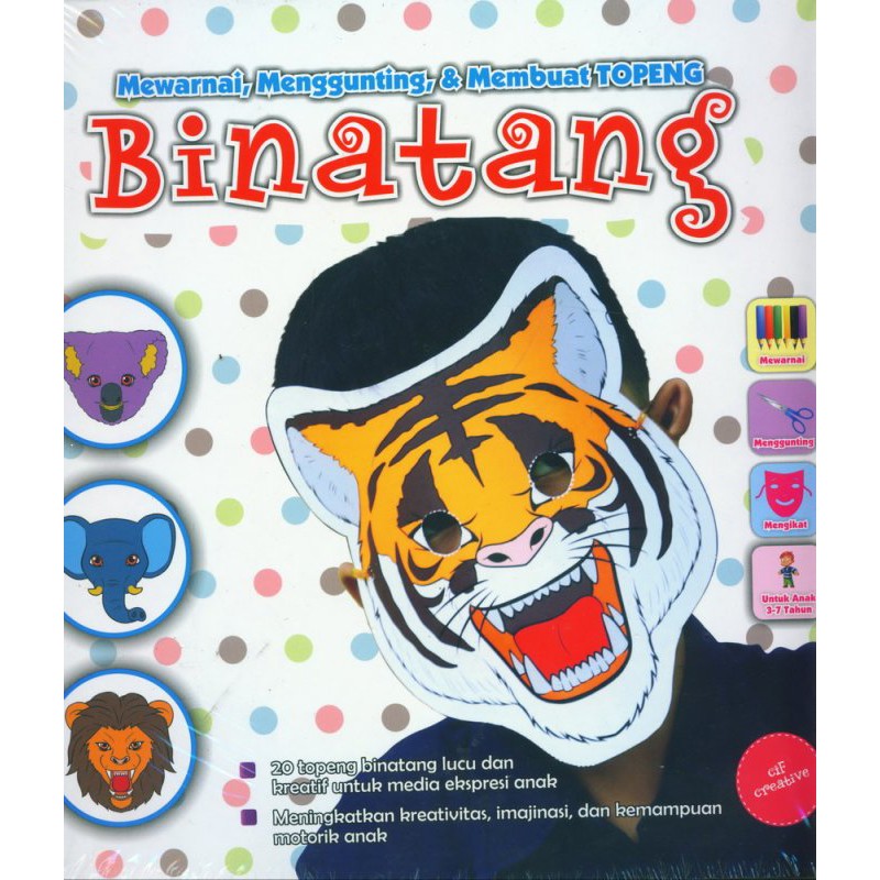 MEWARNAI, MENGGUNTING &amp; MEMBUAT TOPENG BINATANG