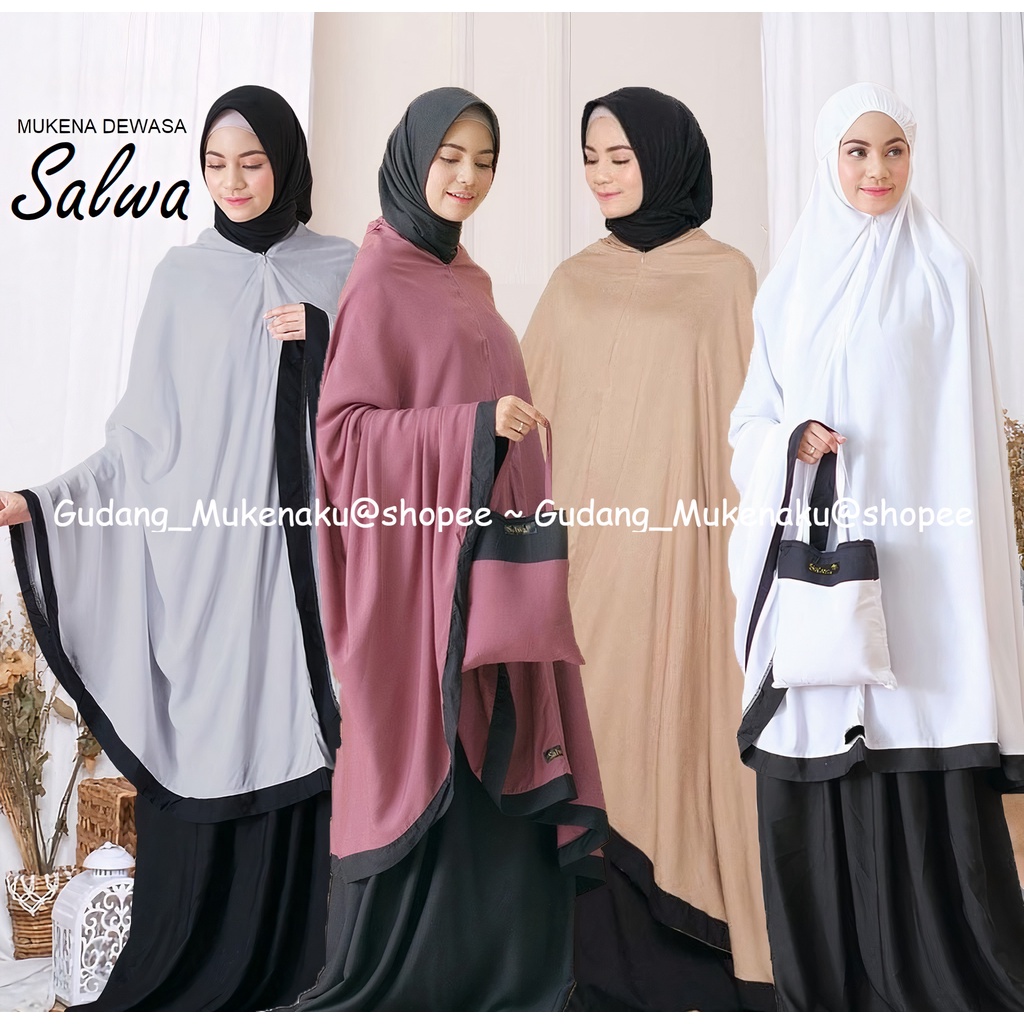 Gudang_Mukenaku Mukena Dewasa Salwa Travel 2in1 Bahan Katun Bisa Bayar Ditempat Tujuan COD