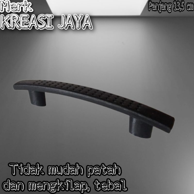 Tarikan Laci Gagang Laci Handle Pintu Lemari Plastik Warna Hitam