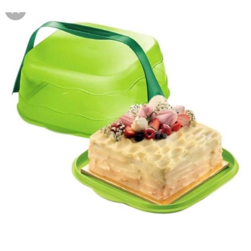 Cake taker square tupperware / tempat kue tupperware