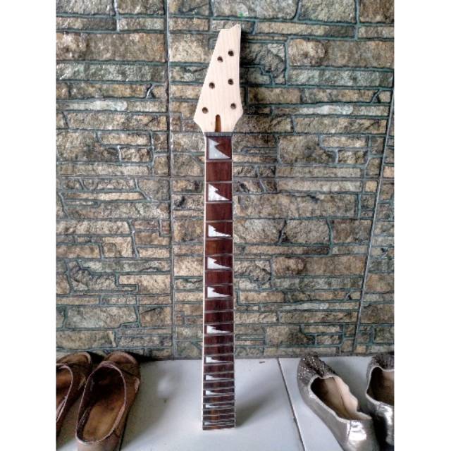 Neck gitar model ibanez mentahan unfinished inlay sharktooth
