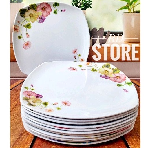 PROMO 12.PCS PIRING PERSEGI CEPER PRASMANAN MELAMINE MOTIF