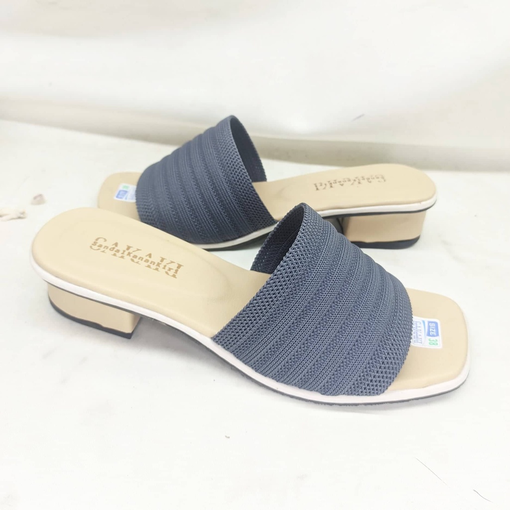 SAKAKI HEELS 3CM -  Sepatu Sandal Wanita RAJUT IMPORT Pesta remaja terbaru higheels 3cm main kekinian new bernike IMPORT ORIGINAL hak hell sedang OF33.