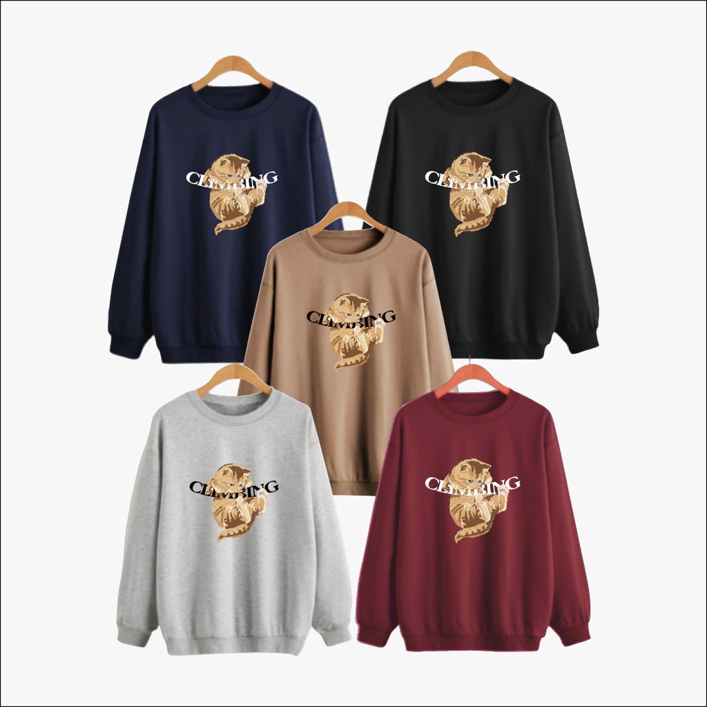 ( COD ) CARTEXBLANCHE HAPPINES TEDDY BEAR BASIC SWEATER UNISEX M - XL PRIA &amp; WANITA ( SABLON )