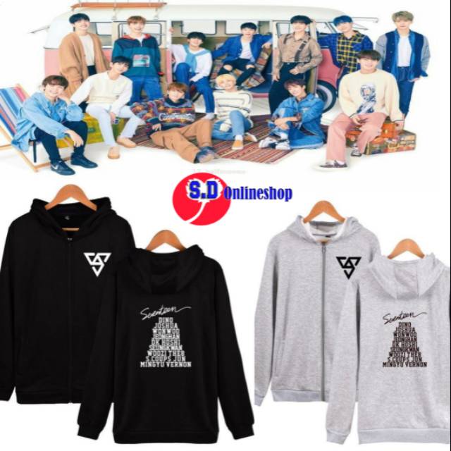 ( BAYAR DITEMPAT) jaket hoodie jumper zipper seventeen kpop member