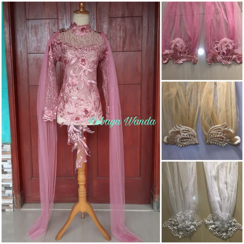 Sayap Pundak Kebaya Pengantin / Sayap Bahu / Slayer Bahu /Slayer Pundak