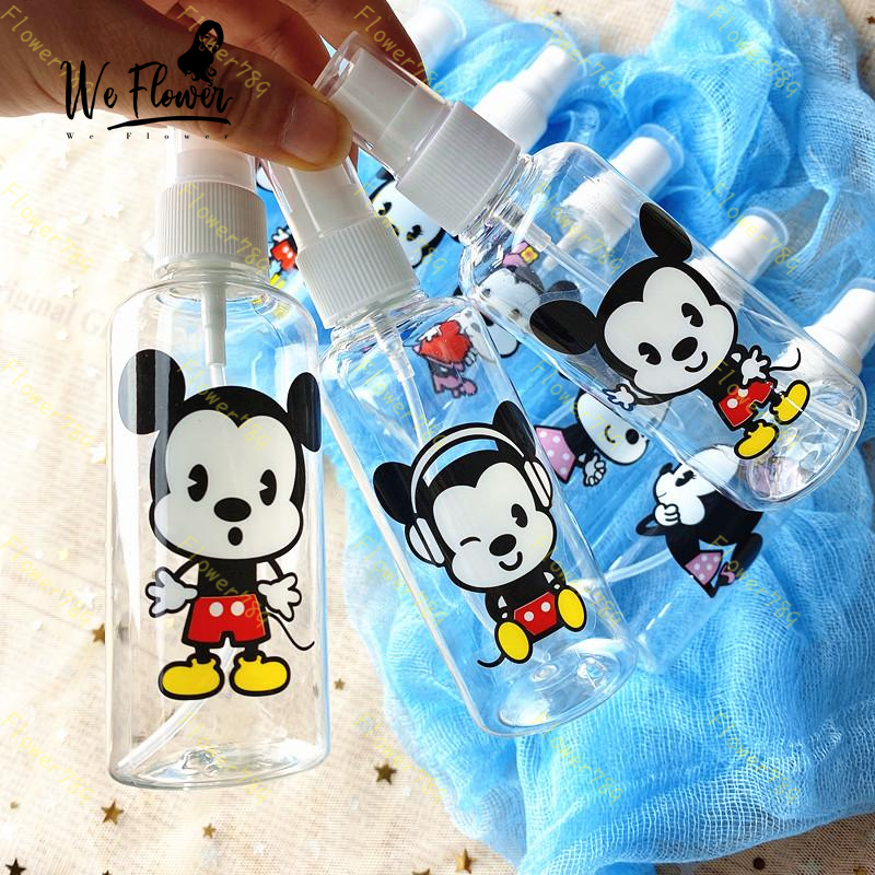 (We) 100ml Botol Spray Kosong Isi Ulang Desain Kartun Mickey/Minnie Mouse