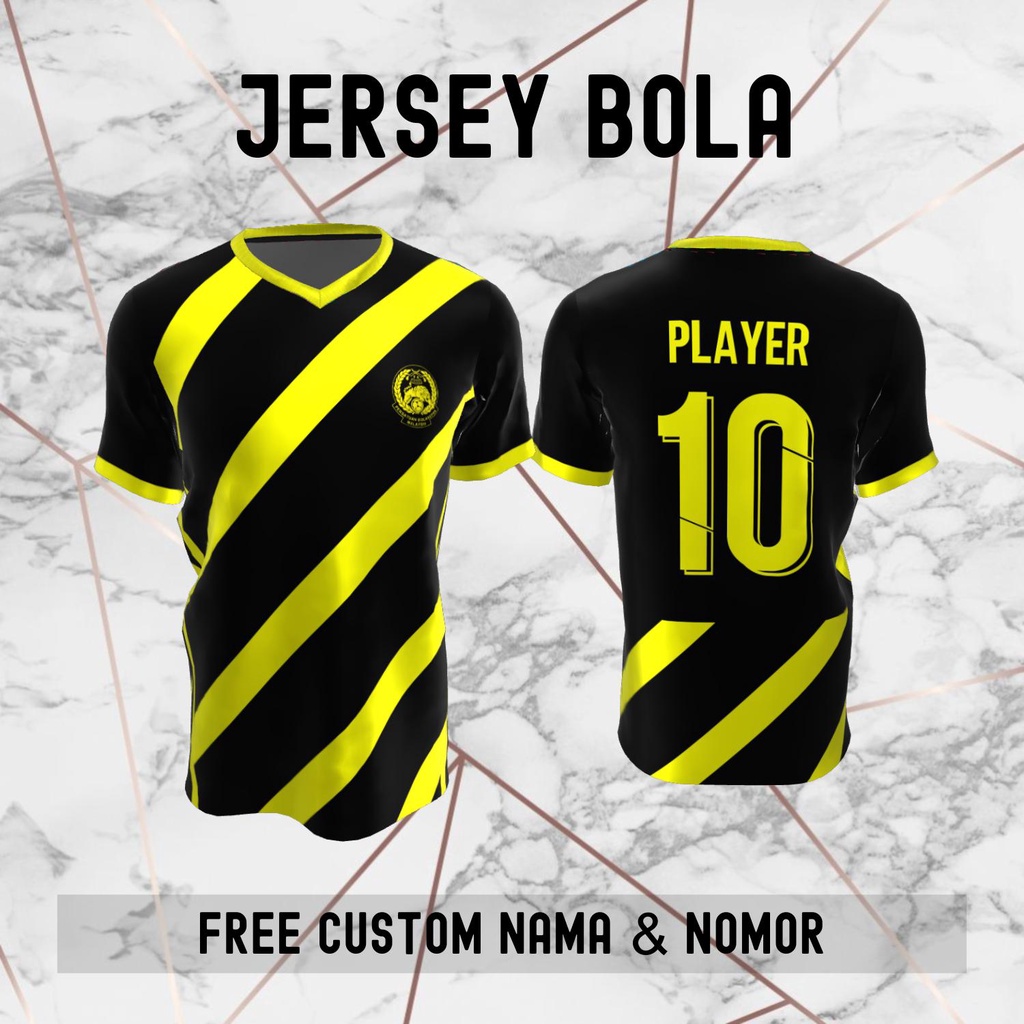 Jersey Malaysia Timnas Negara Bola Baju Kaos Custom Nama dan Nomor Punggung - 432