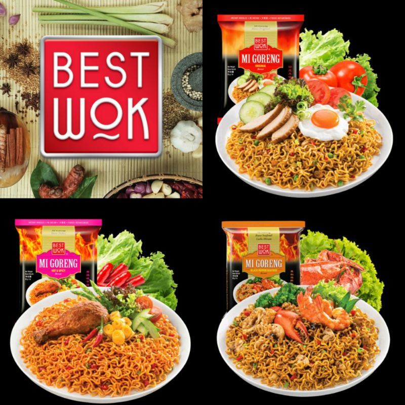 BEST WOK mie goreng 5 varian rasa Extra hot,Korean spicy,Original,Spicy, blackpepperseafood