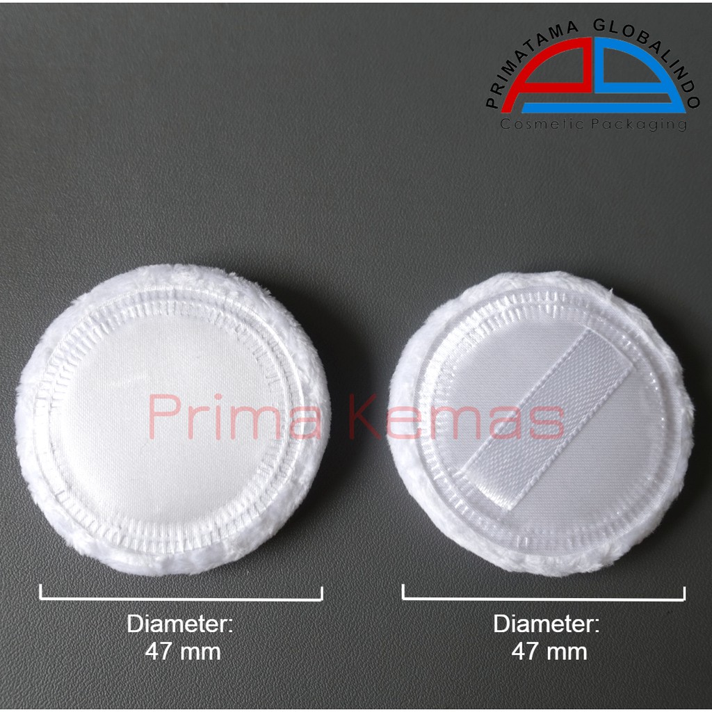 Puff Katun Putih diameter 47mm- puff bedak - kemasan kosmetik