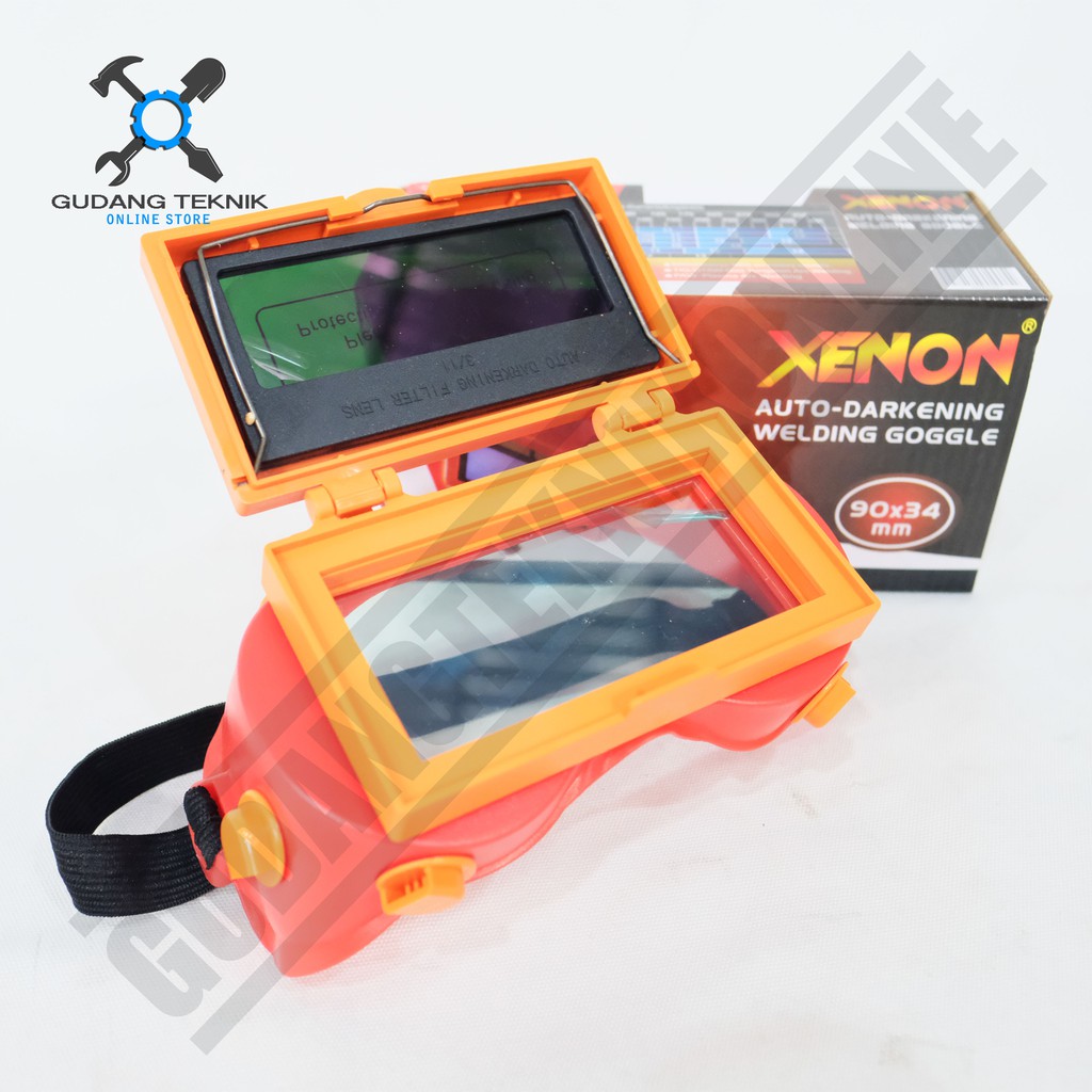 Xenon Goggle Las Auto Dark Kaca Mata Las Otomatis Welding Darkening Google