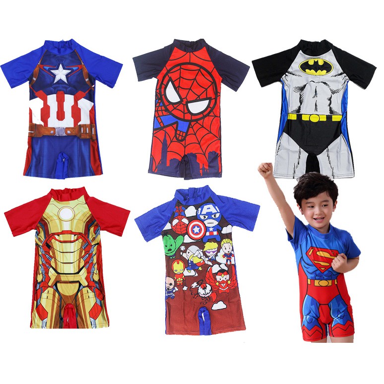 Baju Renang Anak Laki-Laki SwimSuit Motif SuperHero