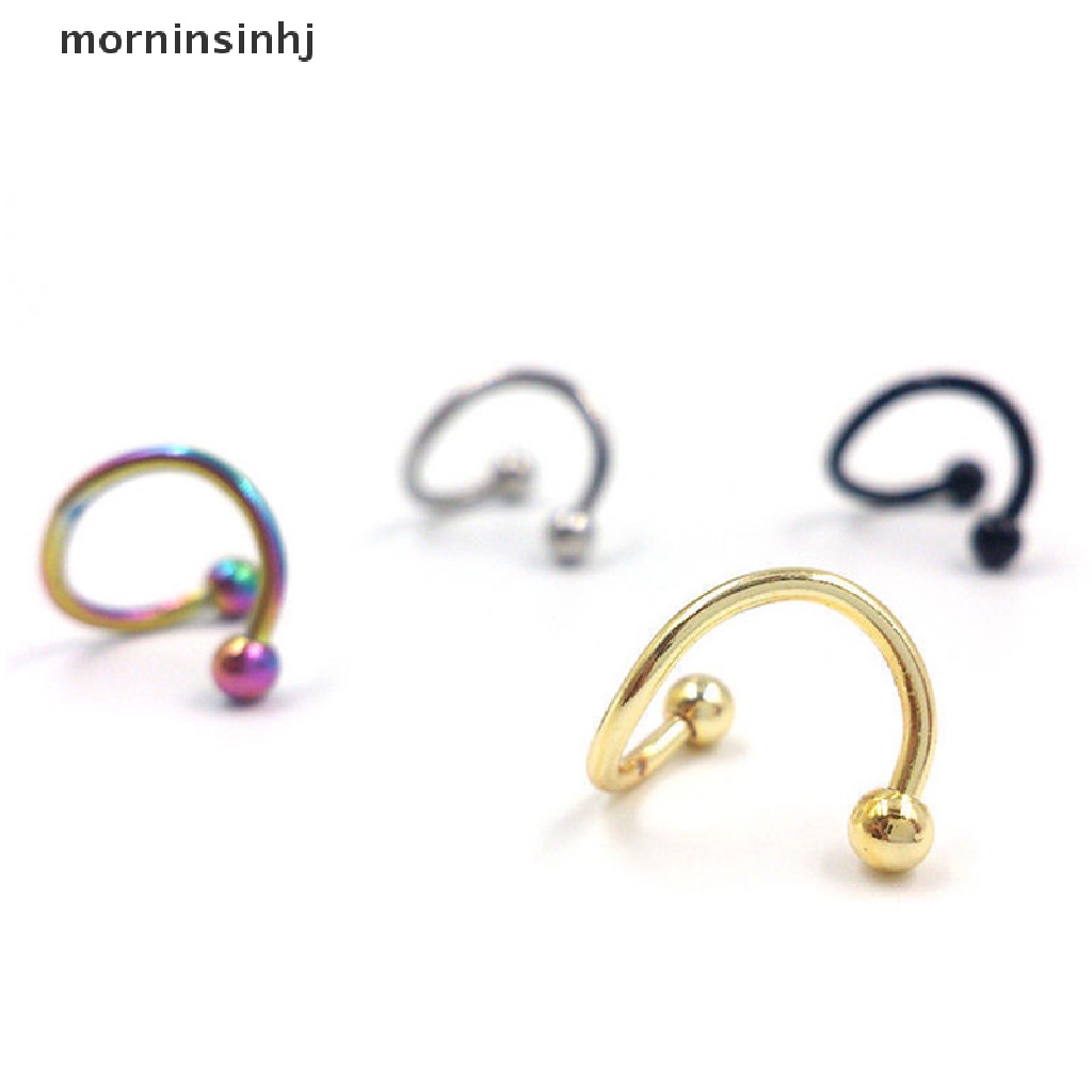 Mor Anting Tindik Telingabibirhidungtubuh Bahan Stainless Steel Desain Spiral Gaya Punk Untuk Priawanita