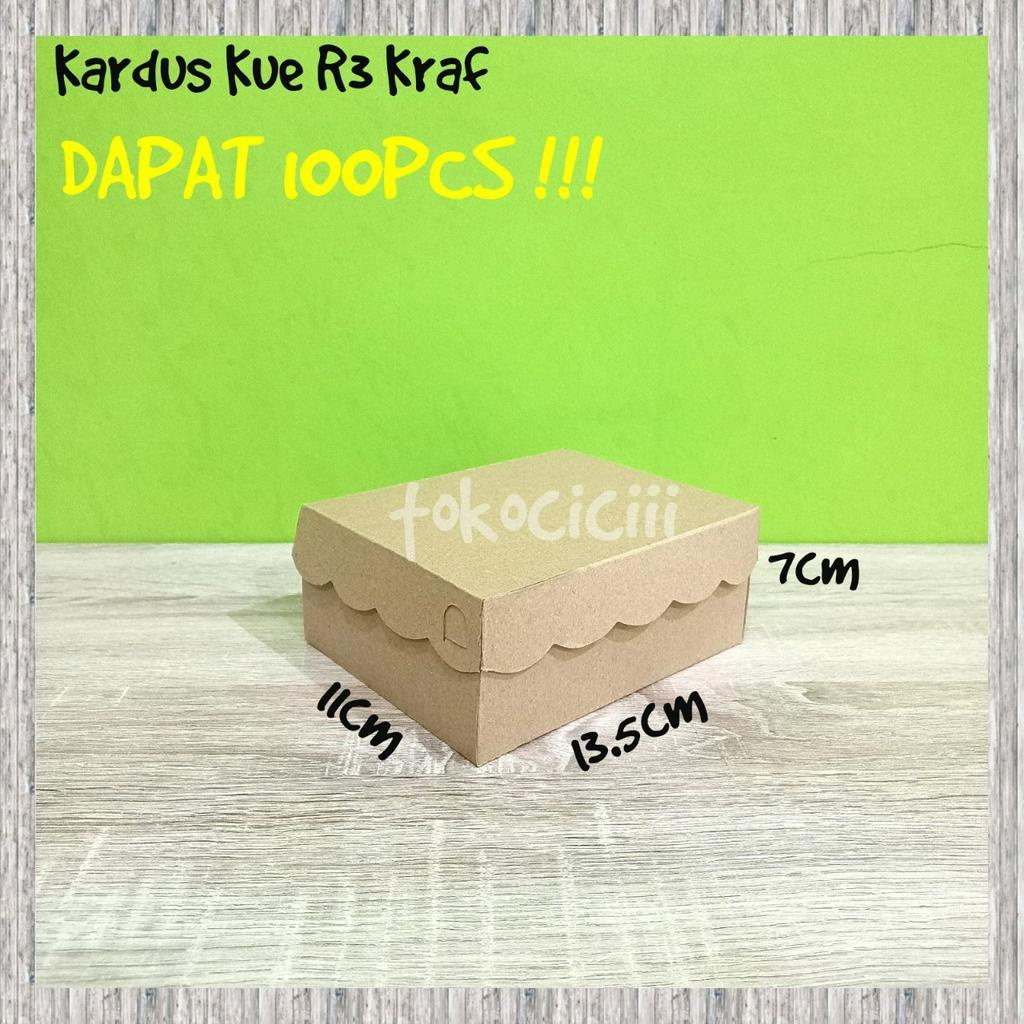

Kardus coklat R3 kraf 13.5cm x 11cm x 7cm 310gsm kardus jajan kue coklat