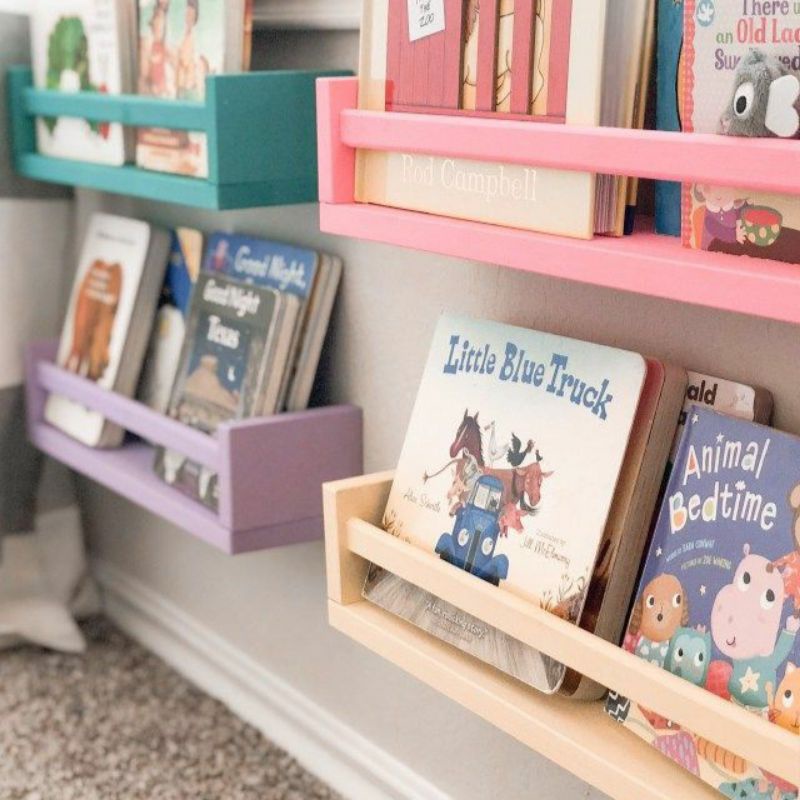 [Bisa COD] Rak Buku Tanpa Bor Rak Dinding Rak Kayu
