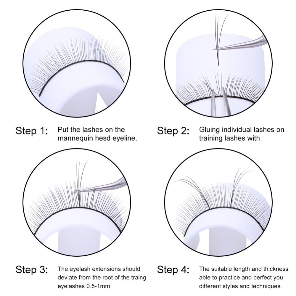 Bulumata latihan training false eyelash extension / tanam bulumata (5set)