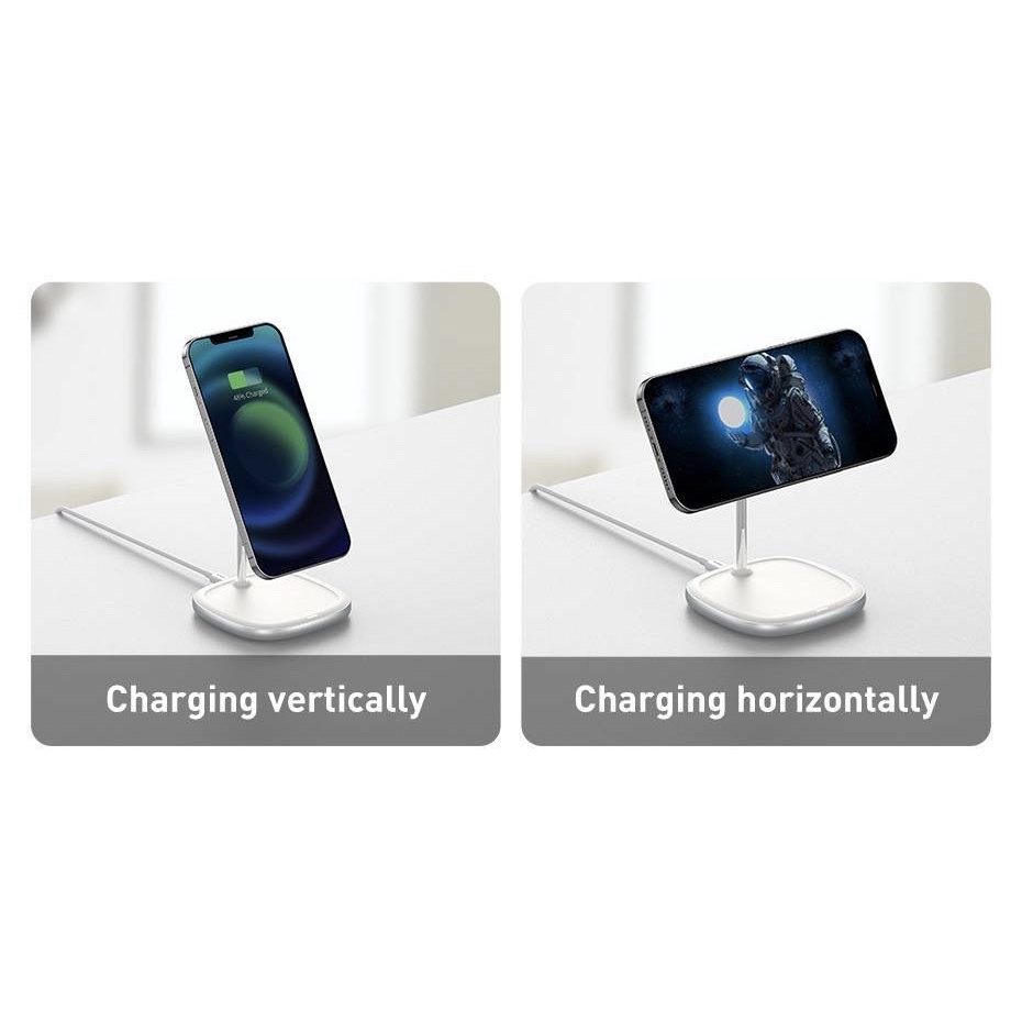 Pengisi Daya Nirkabel Meja 2 in 1 Magnetic iPhone Wireless Charging 20W Swan WXSW-C