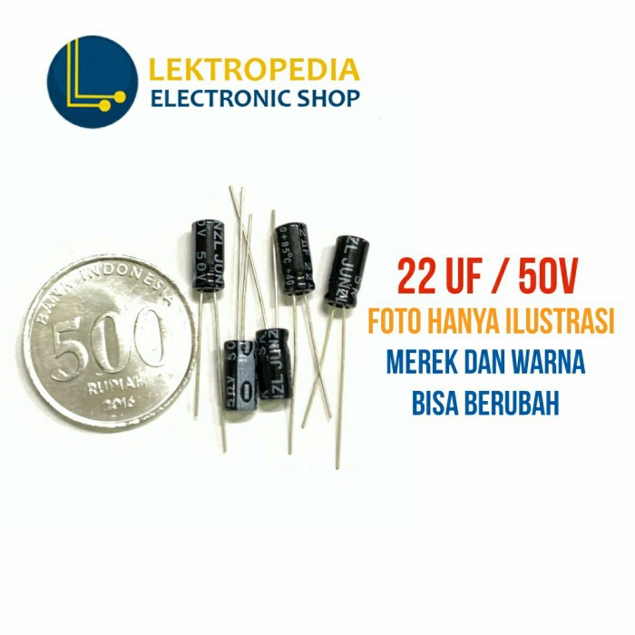 Elco 22uf 50v Kapasitor 22 uf mikro 50 v volt Elko 50volt Capasitor
