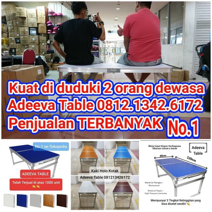 Meja Lipat Koper Serbaguna  Meja Lipat HPL Portable