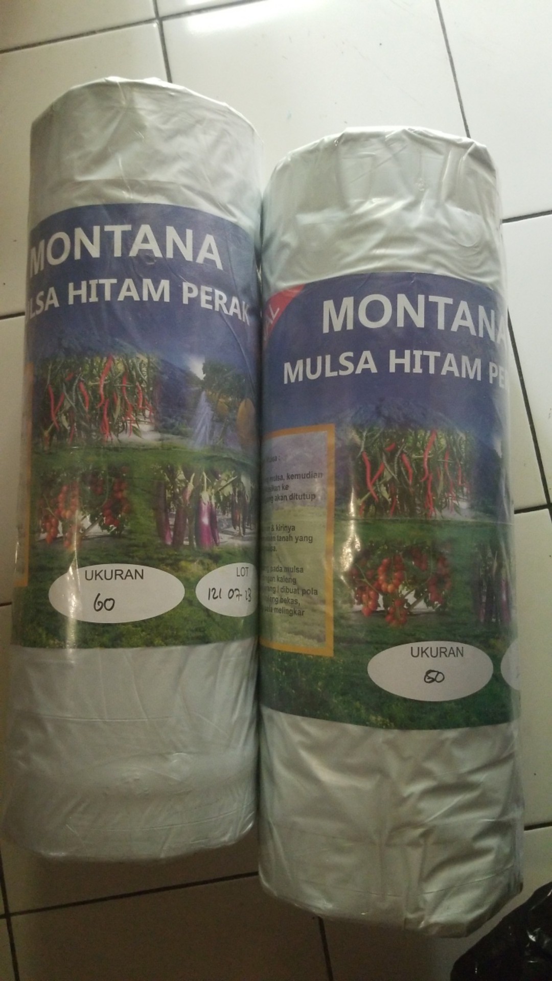 Plastik Mulsa Hitam Perak Montana Original 1 Roll 1,2m X 500m