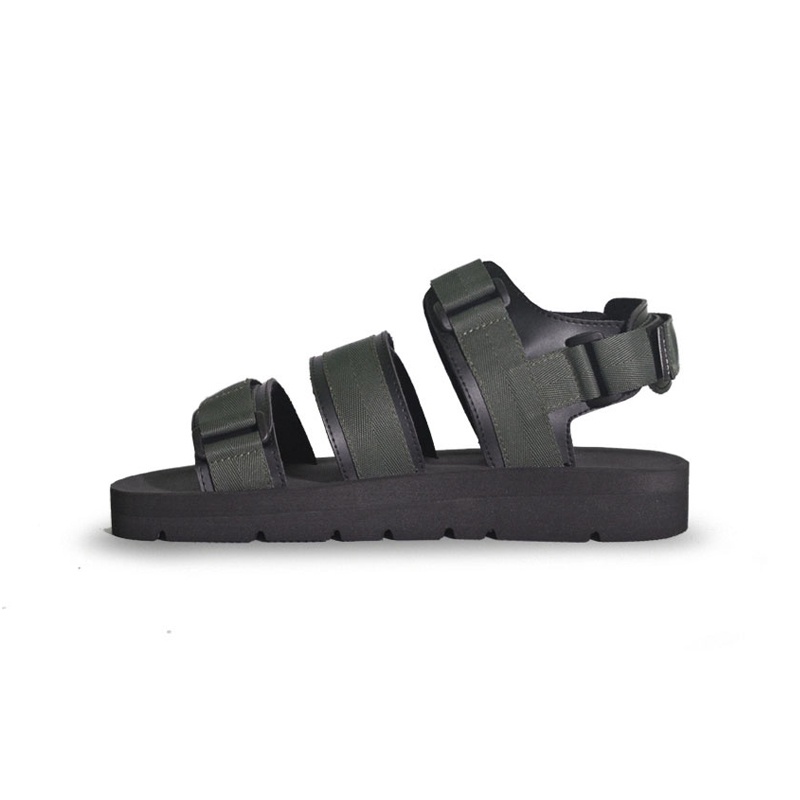 ALTO OLIVE BLACK ORIGINAL x LVNATICA Sandal Casual Hijau Hitam Pria Sendal Gunung Kasual Jalan Santai Harian Main Hangout Lebaran Traveling Fashion Distro Remaja Dewasa Outdoor Adventure Premium Travelling Footwear Tali 3 Green Strap Keren Terbaru Branded