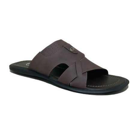 Sandal Casual Pria / Sendal  Bahan Kulit - Ukuran Besar Jumbo BIG SIZE 44 45 46 47 - Cokelat