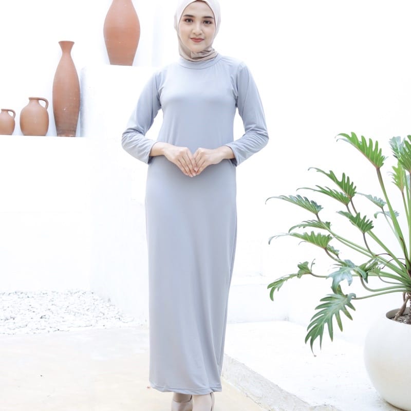 Gamis Manset Polos Jersey Dress Gamis Manset Polos Inner Spandek