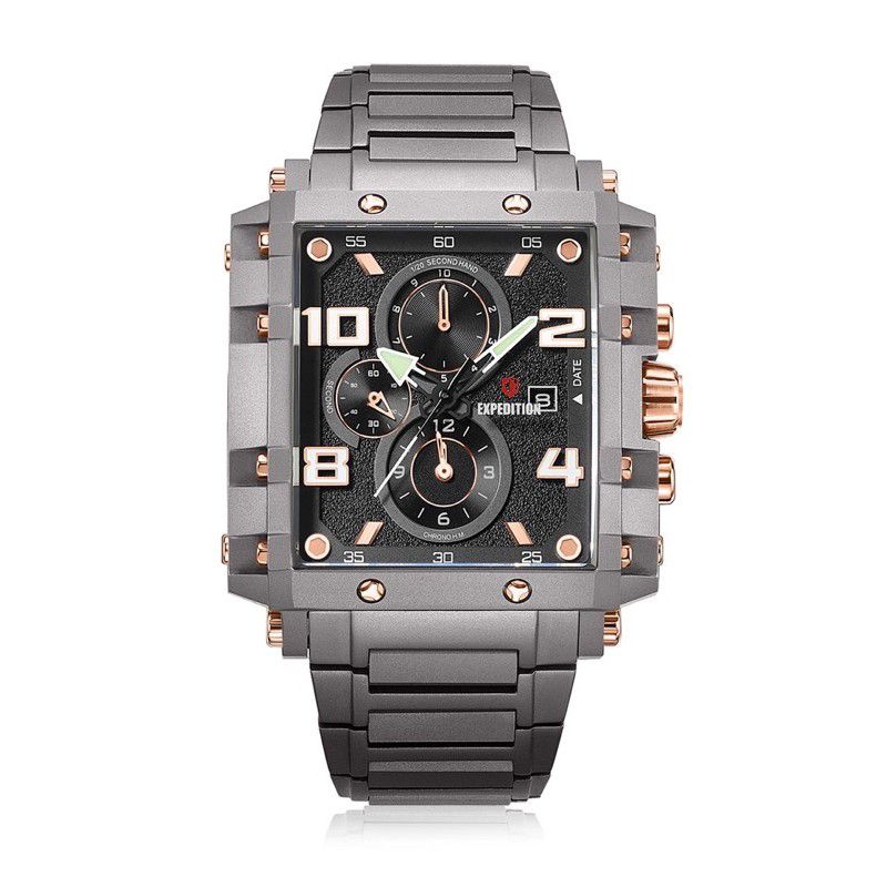 JAM TANGAN PRIA EXPEDITION E 6757 / E6757 GREY BLACK TITANIUM